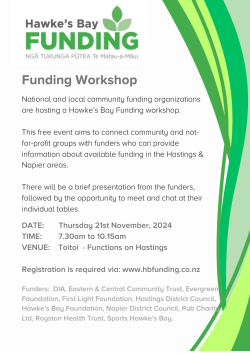 Hawkes Bay Funding workshop 2024